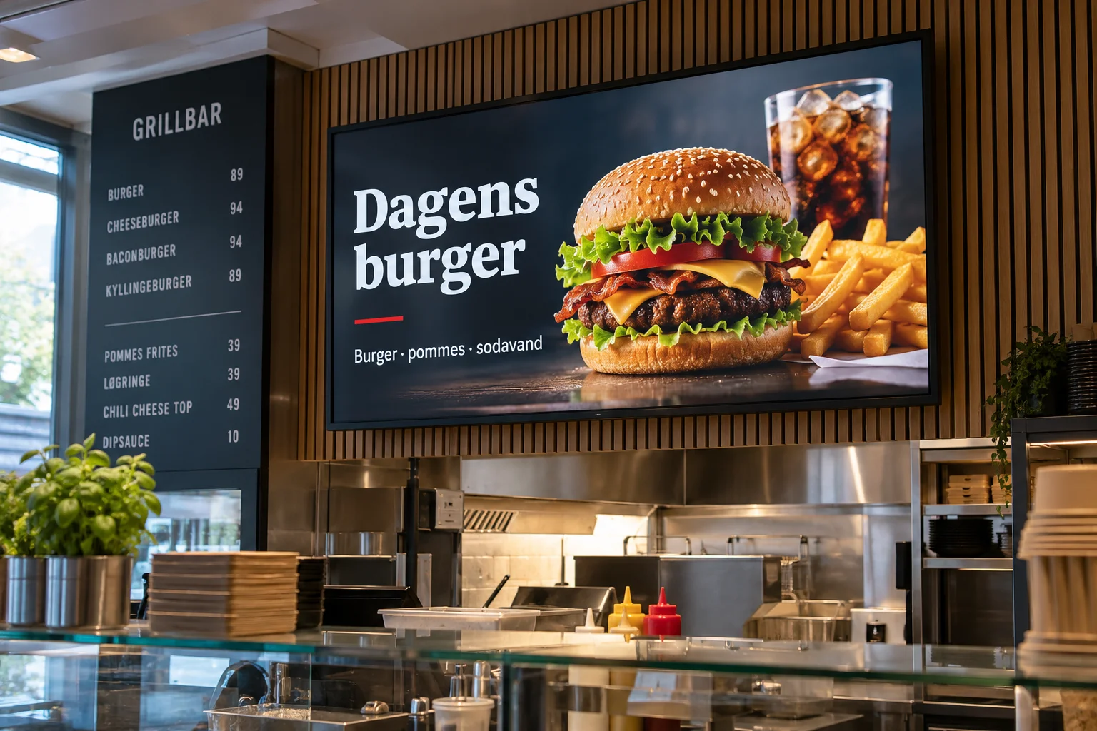 Menu og dagens ret over disken